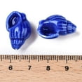 thumbnail image 4 of Handmade Printed Porcelain Beads Strand Conch Shape Medium Blue 20~21x13~14x11.5~12mm Hole: 1.4mm about 18pcs/strand 14.17''(36cm), 4 of 4
