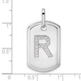 thumbnail image 2 of Diamond2Deal 14K Gold Gold Diamond Initiale R Dog Tag Charme pour Femmes (W - 0.7 Pouce), 2 of 4