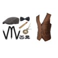 thumbnail image 5 of Disfraz de gánster y conjunto de accesorios para hombre, chaleco Steampunk, chaleco Peaky Blinders, reloj de bolsillo, traje de cosplay de Gatsby para hombre de los años 20, 5 of 5