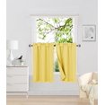 thumbnail image 1 of Sapphire Home Double Microfiber Blackout Curtains - 2-Panel Sets of 27x36 100% Black Out Curtains for Bedroom - Durable 3-Layer Foam Insulated, Sun Blocking Curtain - MicroBlkout, 36", Yellow/Lime, 1 of 1