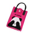 thumbnail image 1 of Bolsa de punto para teléfono para mujeres y niñas, adorable bolso de punto con estampado de panda para teléfono celular Rosa roja, 1 of 7