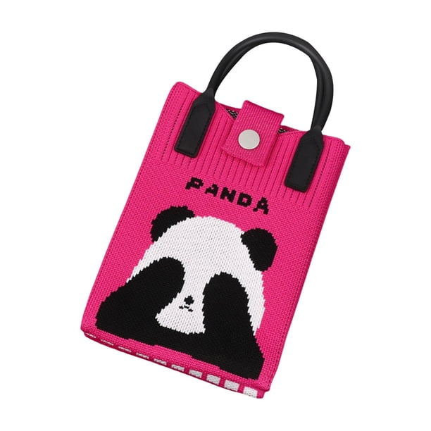 Bolso de punto para teléfono, adorable, suave, portátil, ligero, festivo, bandolera para teléfono Rosa roja