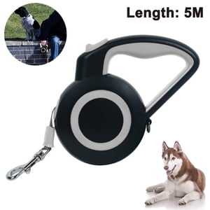 Une laisse rétractable pour chien, 360° Ruban en laisse réfléchissant pour chien de marche sans angle avec poignée antidérapante Frein à main unique, pause et verrouillage