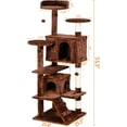 thumbnail image 6 of DEXS 54 in Cat Tree Cat Tower for Indoor Cats Plush Cat Condo Multi-Level Cat Furniture with Scratching Post, Jumping Platform Cat Play House Activity Center,Brown, 6 of 16