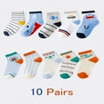 thumbnail image 1 of JUNWELL 10 Pairs/Set Shark Design Summer Socks  Blue & Green, 1 of 7