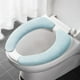 thumbnail image 5 of Funda de asiento de inodoro universal, suave, de color sólido, con adhesivo, lavable, para calentar el asiento del inodoro, 5 of 6
