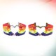 thumbnail image 2 of Pulsera de metal con forma de corazón y arcoíris, hecha a mano, estilo retro, para LGBT, gays, lesbianas y homosexuales (bronce y plata), 2 of 7