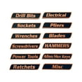 thumbnail image 1 of Tool Bag Organizer Labels 12 Pack for Tool Chests Cabinets and Drawers Reusable 3D Printed Labels for Steel Toolboxes and Carts, 1 of 4