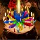 thumbnail image 4 of 3 Pack Musical Birthday Candle Multicolor Candle Lotus Rotation, 4 of 5