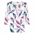 thumbnail image 5 of CYMMPU Fall Trendy Shirts 3/4 Sleeve Spring Tops Blouses for Women Dressy Casual Loose Fit Flower Printed Tunic Tops Round Neck Lightweight Basic Tees Multicolor XXL, 5 of 5