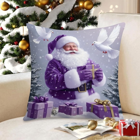 Funda de almohada navideña | Funda decorativa para sofá y sillón | Decoración de temporada para sala de estar y dormitorio | Uso interior y exterior