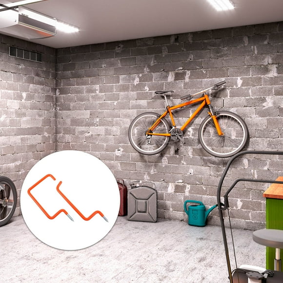 Phenofice 4Pcs Heavy Duty Bike Storage Hooks in Orange with Wide Mouth Design for Easy Bike Hanging