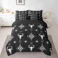 thumbnail image 2 of Feelyou Bohemian Aztec Teen Bedding Comforter Set 7pcs, Rustic Sheep Skeleton King Bedding Sets, Vintage Western Fashion Reversible Bed Sheets, Microfiber Bedroom Decor, 2 of 7