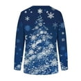 thumbnail image 6 of asdoklhq Women's Sweaters Womens' Christmas Printed Long Sleeved Round Neck Top/shirt Blue M, 6 of 6