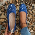 thumbnail image 5 of oqasdz Womens Casual Shoes Flat Shoes with Glitter Rhinestones Elegant Round Toe Low Heel Comfortable Everyday Style for Daily Wear Summer Outdoor, 5 of 5