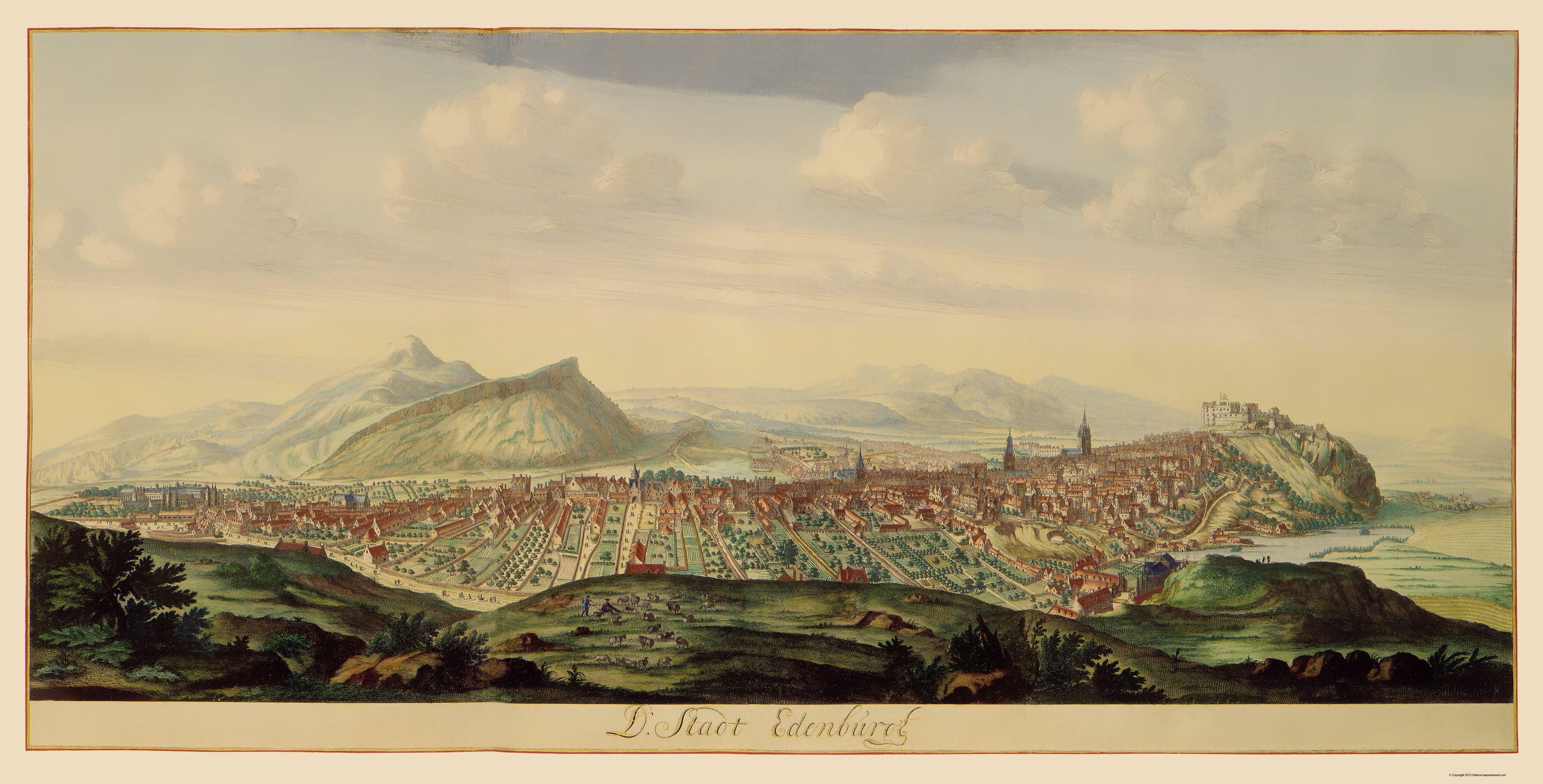 Edinburgh Scotland 1690-23.00 x 45.24 