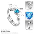 thumbnail image 5 of Beautlace 925 Sterling Silver Heart Mom Mother Rings,Cubic Zirconia Birthstone Adjustable Ring for Mum's Gift Grandma's Gift, 5 of 8