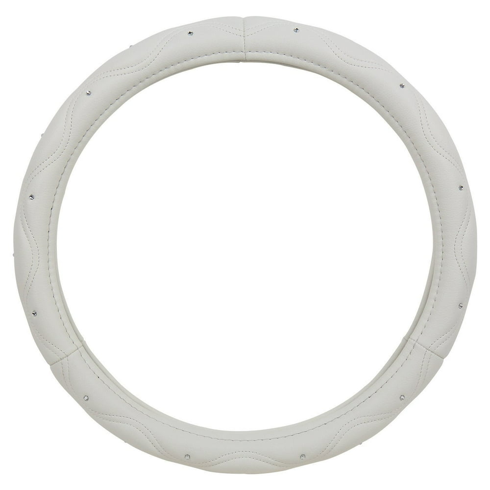 Grip Steering Wheel Cover, Small Crystal Car Steering Wheel Cover White