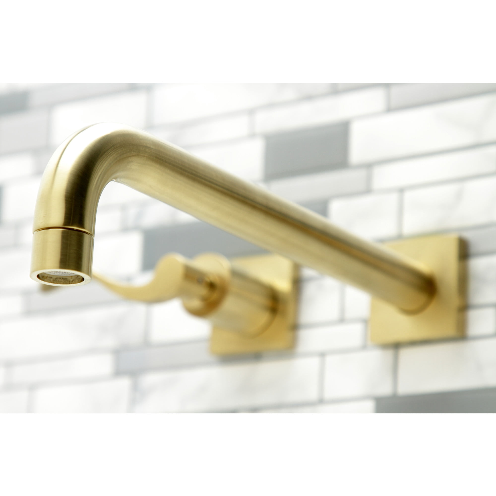 Kingston Brass KS6057DFL NuWave Two-Handle Wall Mount Roman Tub Faucet, Brushed Brass