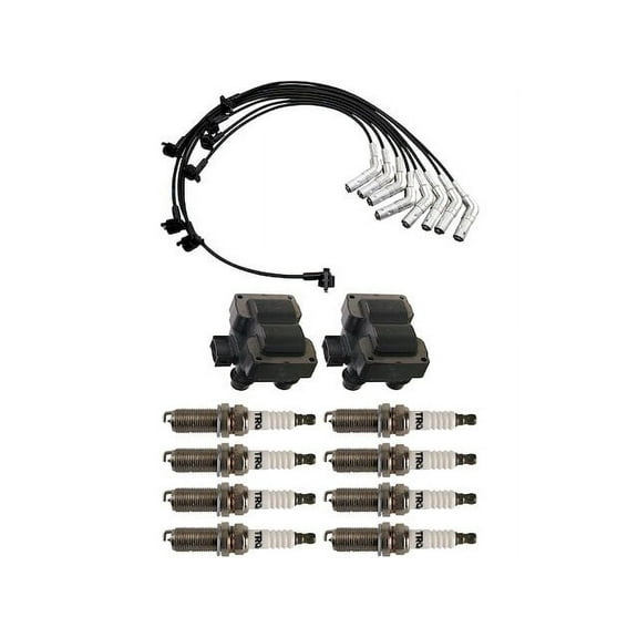 Ignition Coil Spark Plug and Wire Set 11 Piece - Compatible with 1998 - 2001 Ford Explorer 5.0L V8 1999 2000