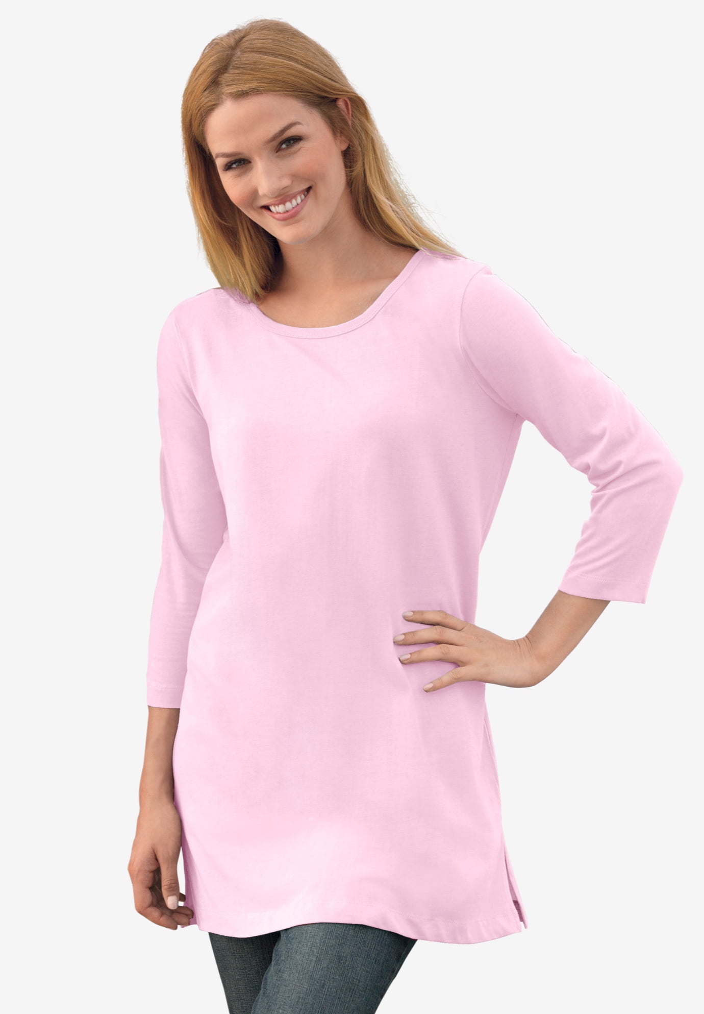 Plus Size Perfect Three-Quarter-Sleeve Scoopneck Tunic - image 5