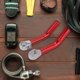 thumbnail image 5 of Puños de manillar de aluminio rojo para bicicletas de montaña y carretera: accesorios duraderos para manillares, 5 of 8