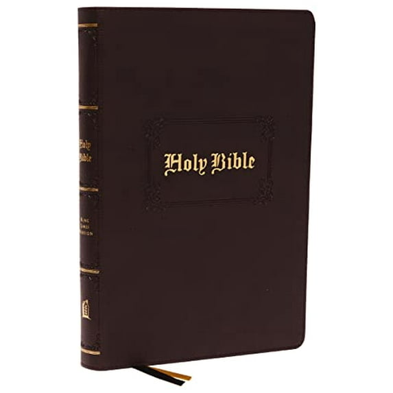 Pre-Owned KJV Holy Bible: Large Print with 53,000 Center-Column Cross References, Brown Leathersoft, Red Letter, Comfort Print: King James Version: Holy Bible, King James Version Paperback