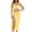 Yellow, variant on Hinvhai Women's Elegant Square Neck Dress Clearance Sleeveless Bodycon High Split Ruched Long formal Evening Dress White S(S)