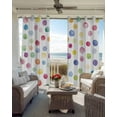 thumbnail image 4 of Rainbow Boho Blackout Curtains 39 Inches Long for Bedroom, Colored Minimalist Geometric Polka Dots Thermal Insulated Room Darkening Black Out Window Curtain Panels Grommet Drapes for Living Room, 4 of 8