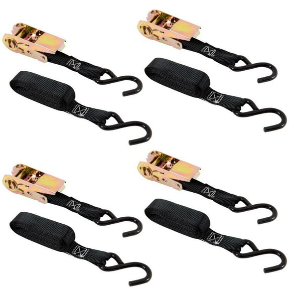 Keeper 10Ft. X 1In. Ratchet Tie-Down 300Lb Capacity S Hooks (4Pk)