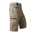 thumbnail image 2 of LEEYNEER Men‘s Athletic Shorts  Sports Gym Running Short Pants  Fashion Men‘s Pocket Zipper Buttons Solid Leisure Time Tooling Shorts  Cargo Casual Hiking Shorts Green M, 2 of 3