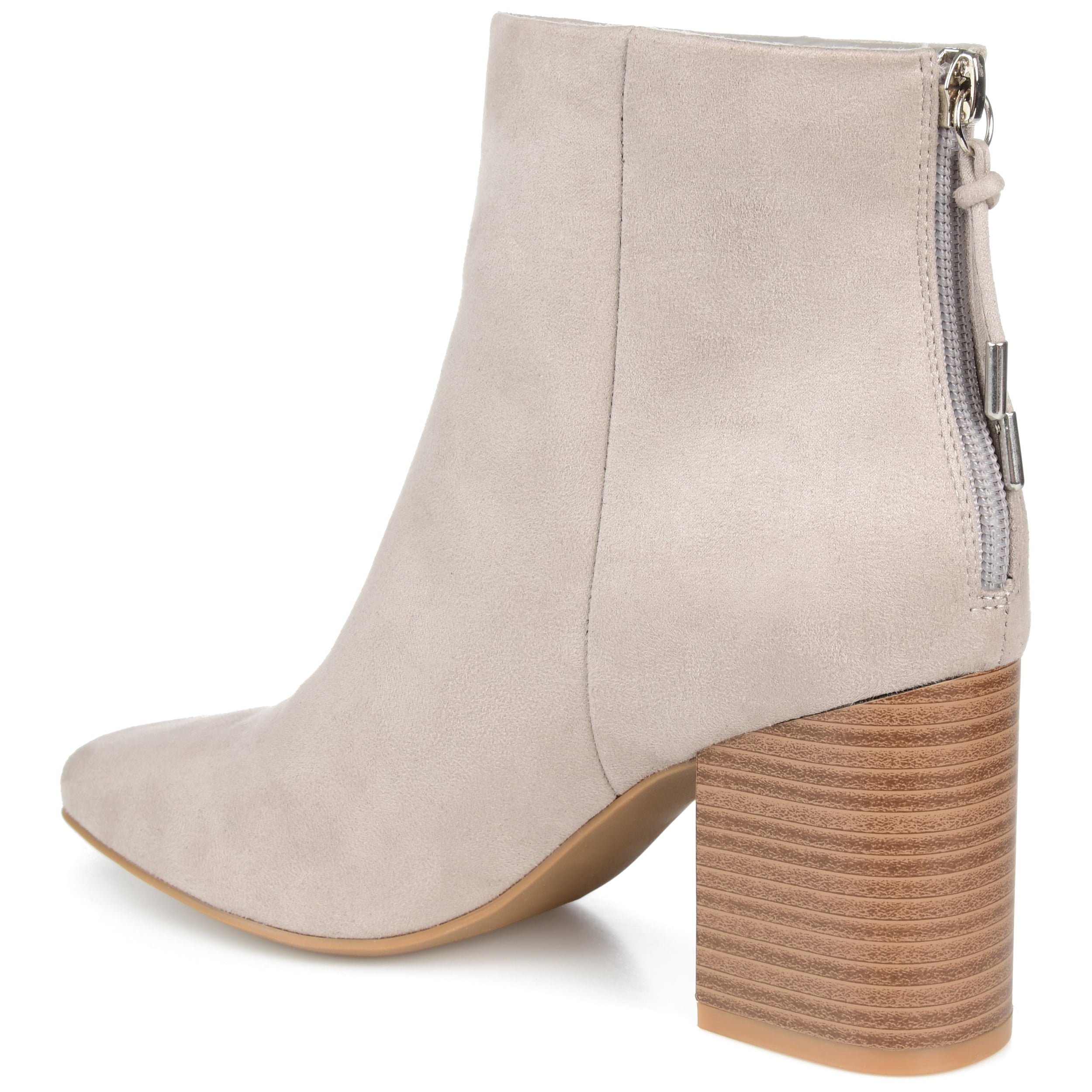 Journee Womens Audrina Back Heel Zip Stacked Heel Booties