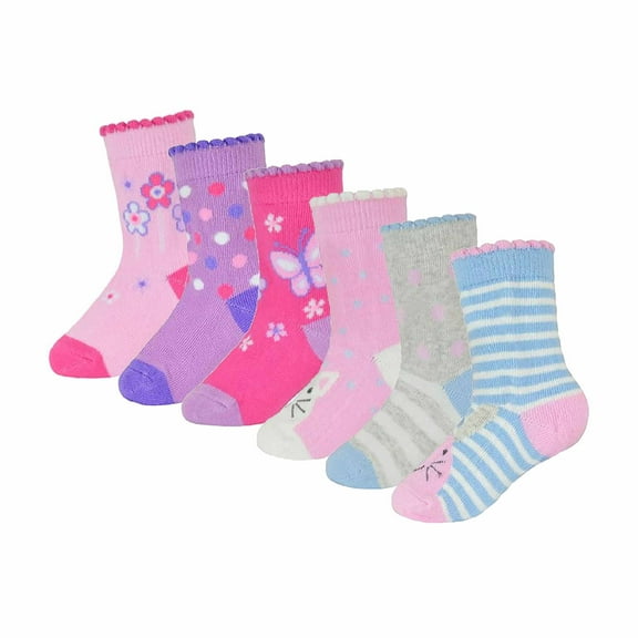 Sock Snob - Non Slip Baby Girl Heel and Toe Socks | 10 Pairs | Cute Soft Toddler Socks with Grips