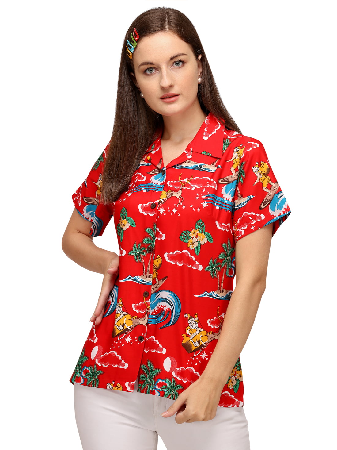 CMIThi0 Womens Hawaiian Shirts and Blouses, Long Sleeve Retro Printed  Ladies Kimono Plus Size Lightweight Womens Hawaii Shirt at  Women’s