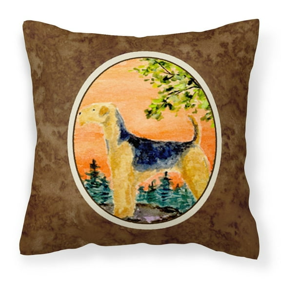 Carolines Treasures SS8850PW1414 Airedale Fabric Decorative Pillow, 14Hx14W, multicolor