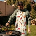 thumbnail image 4 of Red Mushroom Floral Light Beige Pattern Apron-Garden Aprons for Women with Pockets-Cotton Linen Waterproof Kitchen Cooking Gardening Aprons Adjustable for Kitchen,Cooking,BBQ and Salon 33x27 Inch, 4 of 7