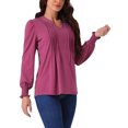 thumbnail image 4 of Camisetas de manga larga con cuello en V para mujer INSPIRE CHIC, 4 of 6