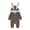 Coffee, variant on Baby Bunny Easter Romper Long Ear Rabbit Hooded Jumpsuit with Zipper for Toddler 0-18 Months Spring Autumn Outfit