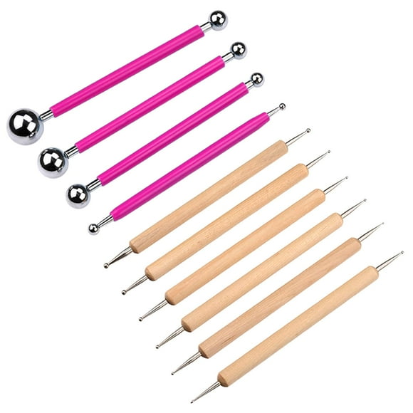 Meuxan Ensemble d'Outils de Peinture à Pois et Boules 10 Pcs, Kit de Modélisation en Argile