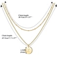 thumbnail image 4 of Corazón de la moda de las mujeres Letra Collar Cadena 26 Circular Doble Capa Cuello, 4 of 6