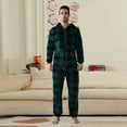 thumbnail image 4 of DHFJKG Plaid Plush Pajamas For Men Hooded Jumpsuits Loose Fit Long Sleeved Zipper Warm Onesie With Pockets Loungewear Home Clothes Leisure Homewear, 4 of 7