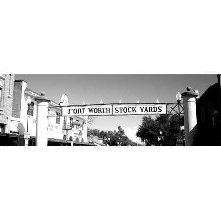 Signboard over a street Fort Worth Stockyards Fort Worth Texas USA Canvas Art - Panoramic Images (6 x