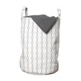 thumbnail image 1 of Abstract Laundry Bag, Continuous Simplistic Vertical Wavy Stripe Motifs Pattern on Plain Backdrop, Basket with Handles Drawstring Closure for Laundromats, 13" x 19", White and Dusk, by Ambesonne, 1 of 4