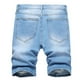 thumbnail image 3 of Puntoco Pantalones Cortos De Mezclilla Para Hombre Pantalones Cortos Midi Con Bolsillo Con Cremallera Y Botones De Ajuste Micro Elástico Pantalones Cortos 212 L (36),Pantalones Cortos Hombre, 3 of 6