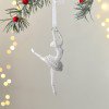 Adorno de escalera para árbol de Navidad, decoración para sala de estar, colgante pequeño, colgante de árbol de Navidad con brillo, colgante de tinta rosa.