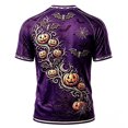 thumbnail image 4 of KLHDSF Mens Halloween Trendy Letter Graphic T-Shirt Quick Dry Short Sleeve Casual Crew Neck Daily Top Dark Purple XL, 4 of 4