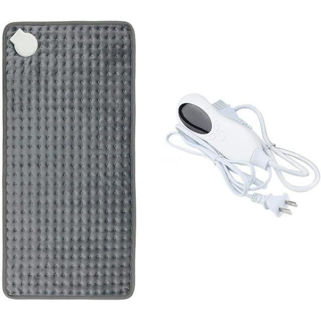 HUGFEGWE Heating Pad Electric Blanket with 10 Gear Temperature Adjustment & Timing & Overheating Protection, Grey Washable 110V 75W (30 * 60cm / 11.8 x 23.6 Inch) with US Standard Plug CJB91-100842