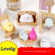 16PCS Mochi Squishy Squeeze Stress Reliever Healing Toy Seal Cat Paw Bear Kawaii Collection Gift Decor