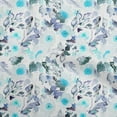 thumbnail image 1 of oneOone Rayon Turquoise Blue Fabric Florals Craft Projects Decor Fabric Printed By The Yard 56 Inch Wide, 1 of 8