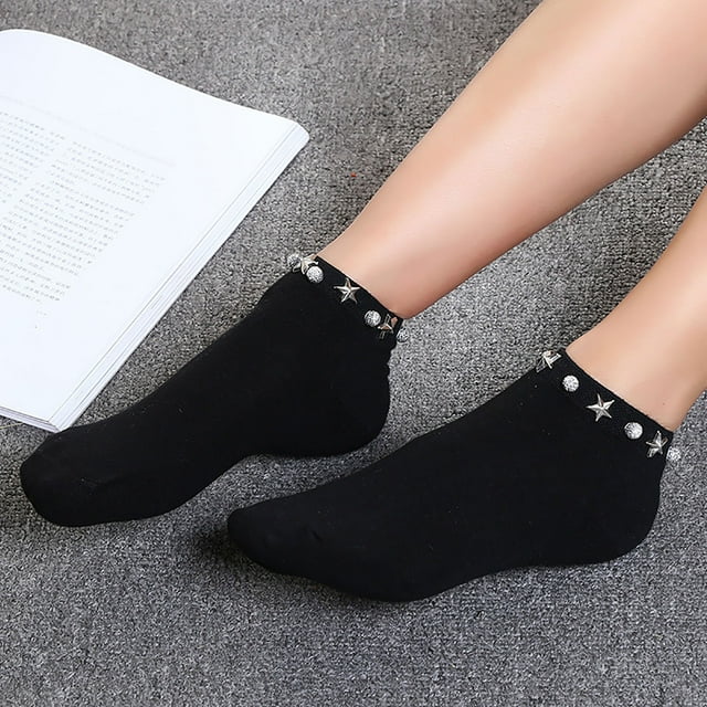 Spring And Summer Simple Adult Socks Breathable Fashion Trend Broken Flower Pile Socks Simple Skin Color Printed Women's Socks